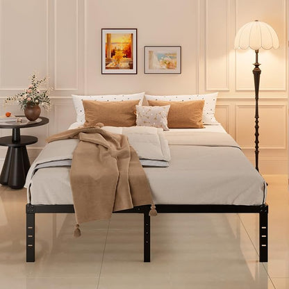 Maenizi King Size Bed Frame No Box Spring Needed, 14 Inch Heavy Duty King Platform Bed Frame Support Up to 3000 lbs, Easy Assembly, Noise Free, Black