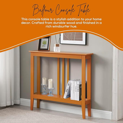 Kings Brand Narrow Console Table w/Storage Shelf, Entryway, Honey Ginger | Narrow Console Table with Storage Shelf – Slim Design Fits Entryways, Hallways, Behind Sofas, Shelf Décor, Books, Essentials