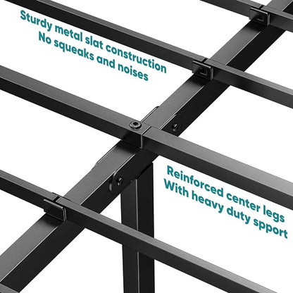 Sweetcrispy Full Bed Frame - 14 Inch Metal Platform Bed Frames for with Storage Space Under Base, Sturdy Steel Slat Support, No Box Spring Needed