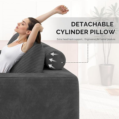 Boneless Couches for Living Room,Cloud Sectional Couch with L-Shape Chaise,Modern Modular Sofa with Deep Seat Upholstered Comfy Couches for Bedroom,No Assembly Required,1PCS