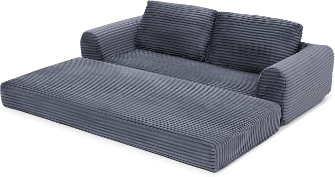 82-Inch Foldable Loveseat Boneless Cloud Couch, Modern Compressed Foam Daybed Floor Mattress Sleeper Sofa, 2-in-1 Boneless Convertible Sofa in a Box,No Assembly Required