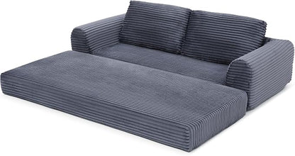 82-Inch Foldable Loveseat Boneless Cloud Couch, Modern Compressed Foam Daybed Floor Mattress Sleeper Sofa, 2-in-1 Boneless Convertible Sofa in a Box,No Assembly Required