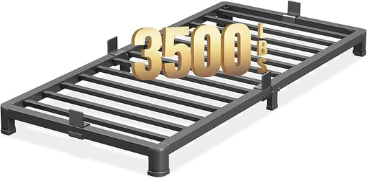 NKZ Twin Platform Bed Frame 4 Inch, Heavy Duty Metal Low Profile Bed Frame with Round Corner Legs, 3500lbs Weight Capacity Reinforced Frame, No Box Spring Needed，Noise-Free, Easy Assembly
