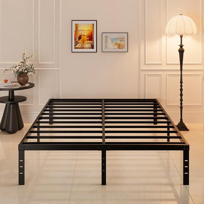 Maenizi 12 Inch Cal King Bed Frame No Box Spring Needed, Heavy Duty California King Metal Platform Support Up to 3000 lbs with Steel Slat, Easy Assembly, Noise Free, Black