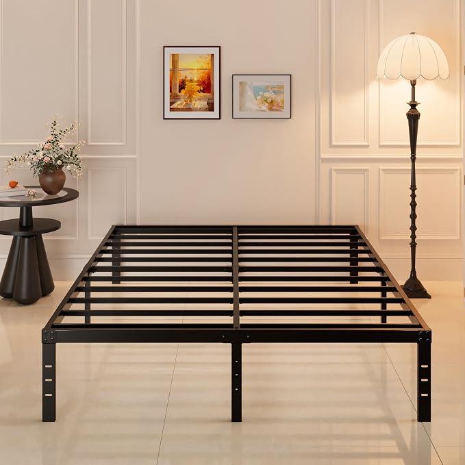 Maenizi 12 Inch Full Size Bed Frame No Box Spring Needed, Heavy Duty Metal Platform Bed Frame Full Support Up to 3000 lbs, Easy Assembly, Noise Free, Black