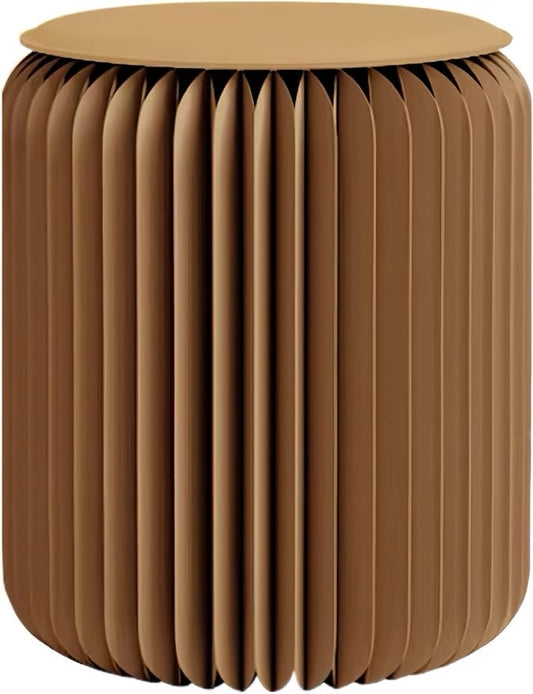 NOONTIDE Folding Stool - 17Inch Home Furniture 660lb Load Capacity Foldable Paper Stool Eco-Friendly Kraft Paper Honeycomb Design,Foldable to 1.2",Brown Modern Minimalist Stool for Living Room(Brown)