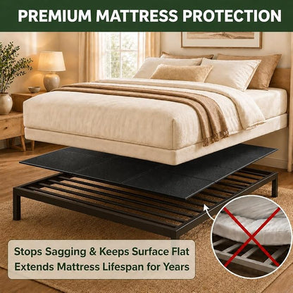 DFAN 38"×76" Bunkie Board Twin Size – Double Sided Non-Slip Breathable Bed Support, Anti-Sag Twin Bed Slats Support Under Mattress for Slatted Bed Frame Base, Metal Frames, Sofa Beds, Foldable Black