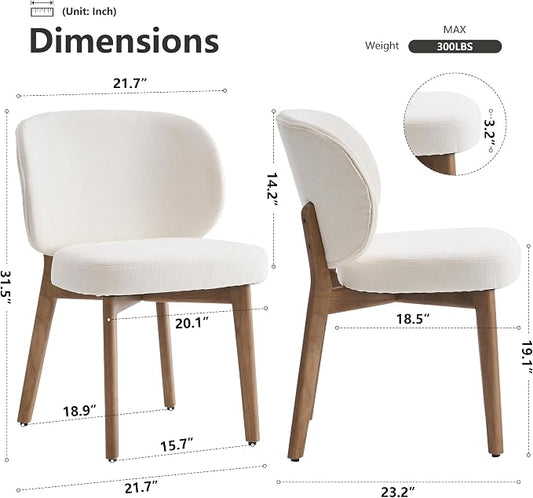 YOUNIKE Dining Chairs Set of 4 Modern Kitchen Dining Room Chairs Beige
