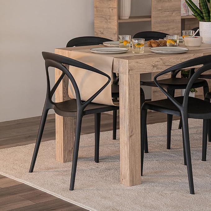 Mobili Fiver, First Extendable Table, 47.2(78.7) x31.5 in, Oak, for 6-8 People, Expandable Dining Table for Kitchen, Living Room, Italian Furniture