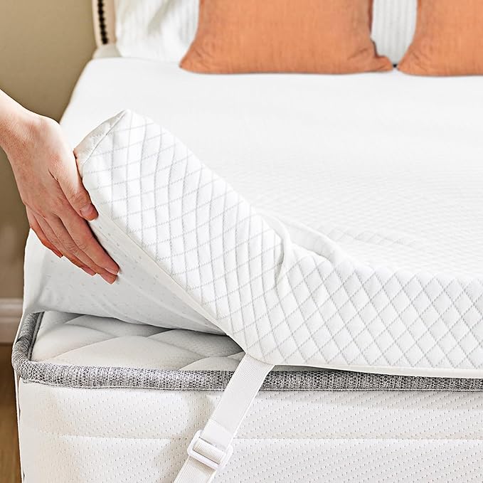 Sweetcrispy Mattress Topper Full with Removable Soft Cover, Memory Foam 4 Inch Thick Gel Infused Cooling Pad for Pressure Relieve for Full Size Bed, Sleeper Sofa, RV, Camper, CertiPUR US Certified