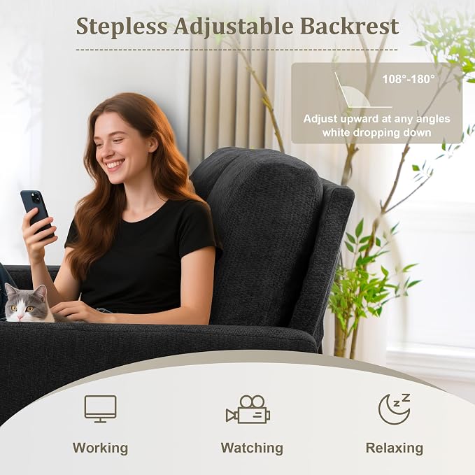 3 in 1 Folding Convertible Sleeper Sofa Bed Pull Out Couch with Side Pockets USB Port Side Table Loveseat Sofa Bed with Adjustable Backrest for Living Room Bedroom 66" Black 2 SEAT
