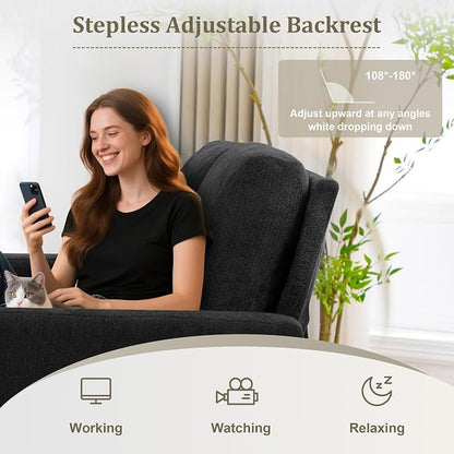 3 in 1 Folding Convertible Sleeper Sofa Bed Pull Out Couch with Side Pockets USB Port Side Table Loveseat Sofa Bed with Adjustable Backrest for Living Room Bedroom 66" Black 2 SEAT