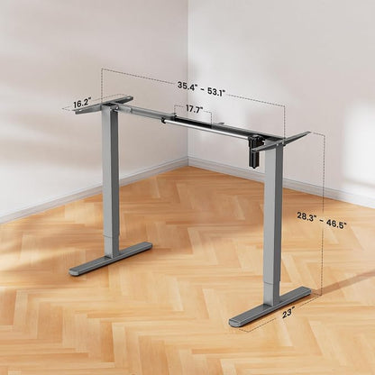 ErGear Electric Stand up Desk Frame,4 Memory Height Settings Height Adjustable Table Legs, Sit Stand Desk Frame Up to 47.2" , Ergonomic Standing Desk Base Workstation, Grey Frame Only