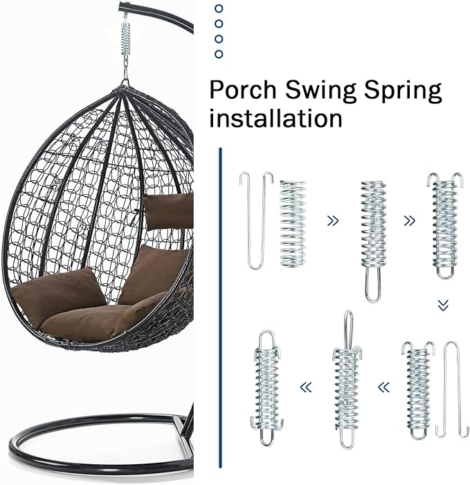 Porch Swing Springs for Hammock Chair, Heavy Duty, 300 LBS, Outdoor & Indoor (2 Pack)