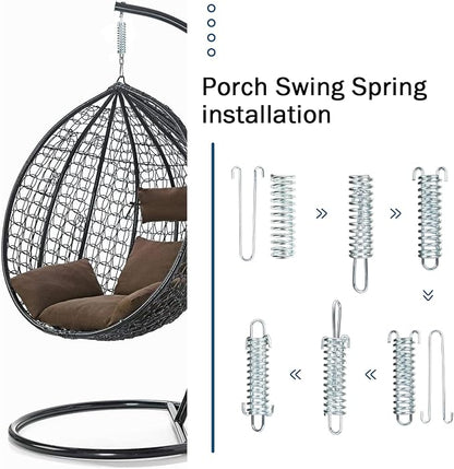 Porch Swing Springs for Hammock Chair, Heavy Duty, 300 LBS, Outdoor & Indoor (2 Pack)