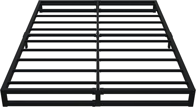 Lutown-Teen 6 Inch King Size Bed Frame Sturdy Mattress Foundation, Heavy Duty Metal Platform with Steel Slats Support No Box Spring Needed, Noise Free, Easy Assembly, Black