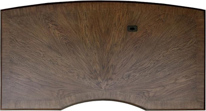 Pemberly Row Executive Desk, 72" W x 39" D x 31.25" H, Burnished Oak Finish, Wood Construction, Lockable File Cabinets, Felt-Lined Drawers, Bronze Hardware, Traditional Home Office Desk for Workspace