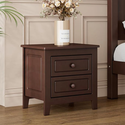 Harper & Bright Designs Bedroom Set Furniture, 3-Pieces Bedroom Sets, Full Size Wood Platform Bed and 2 Nightstands, Dark Walnut