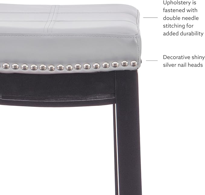 Linon Home Décor Kingston Gray Bar Stool, Black
