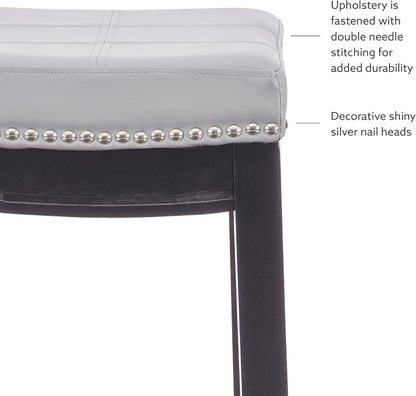 Linon Home Décor Kingston Gray Bar Stool, Black