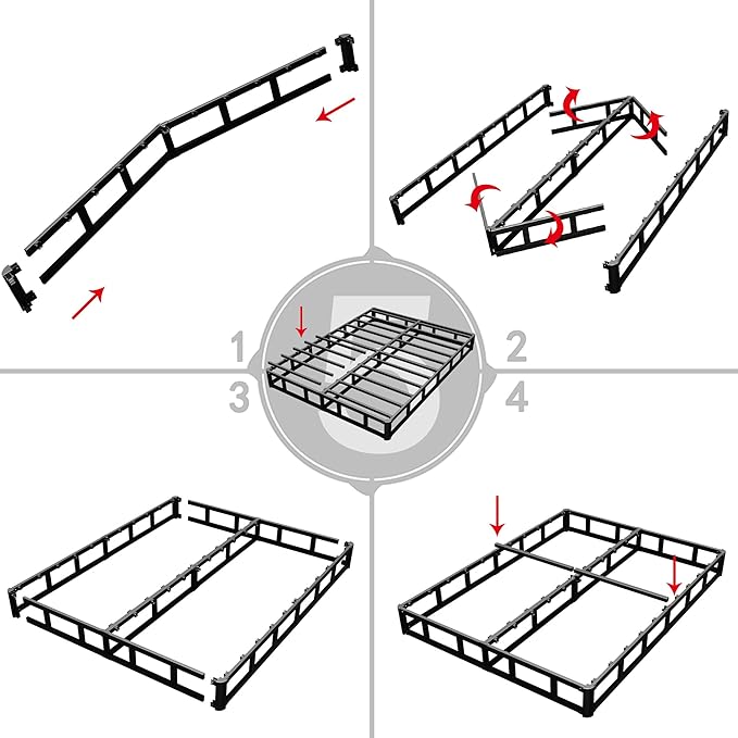 ALDRICH 7 Inch California King Box Spring Bed Base, 3000 lbs Heavy Duty Metal Frame Mattress Foundation with Cover, Easy Assembly