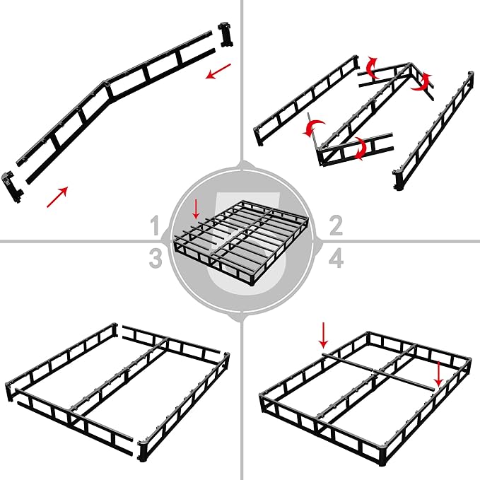 ALDRICH 7 Inch Heavy Duty Metal Box Spring Mattress Foundation 3000lbs Max Weight Capacity/Non-Slip/No Noise/Easy Assembly/Easy Clean Cover,King