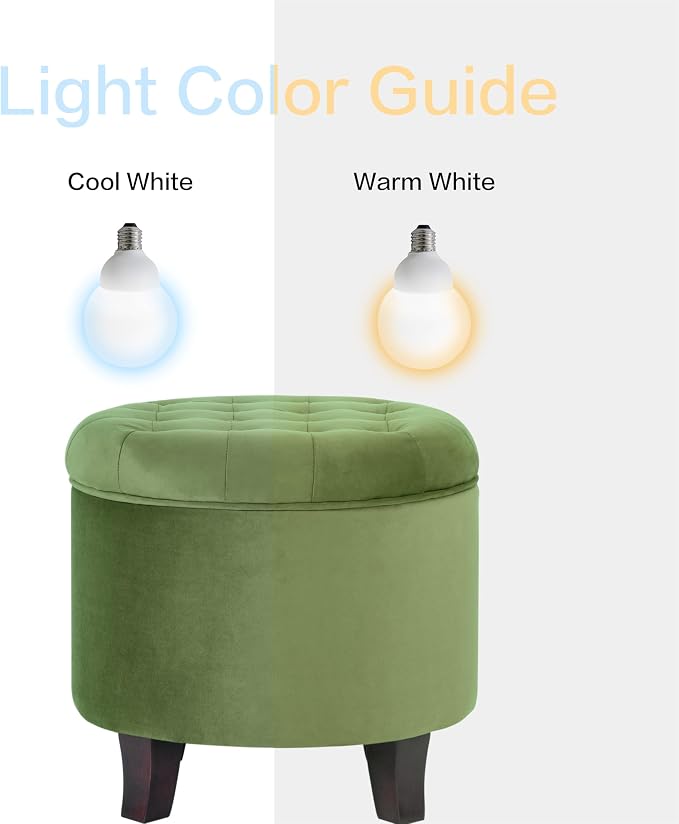 HomePop 19" Velvet Button Tufted Round Storage Ottoman - Green