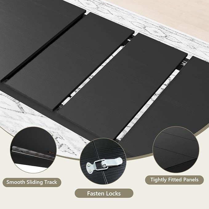 Sannwsg Extendable Table 54"-85", Extendable Dining Table for 4-8, Rectangular Kitchen Dining Table Space Saving, Farmhouse Dining Tables with 95" Runner