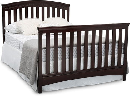Delta Children Emerson 4-in-1 Convertible Crib - Greenguard Gold Certified, Dark Chocolate