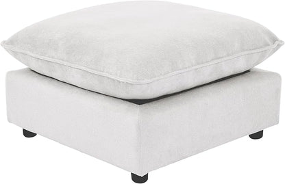 Iroomy Modular Sectional Sofa, Oversized Cloud Couch - Ottoman - White | Premium Chenille