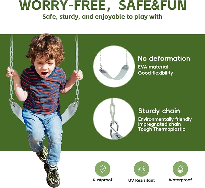 Heavy Duty 66‘’ Chain Plastic Coated Swing Seat Replacement Swing Set Accessories Outdoor Glow in The Dark