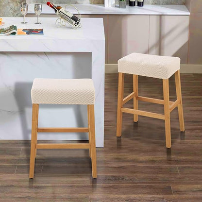 YISUN Stool Covers Rectangle - 2 Pack Stretch Waterproof Saddle Seat Cover Counter Bar Stools Bar Chairs Covers Kitchen Island Chairs Cushion Protector