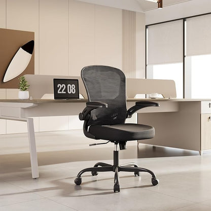 Office Chair, Ergonomic Desk Chairs 330LBS Capacity High Back Mesh Computer Chair with Flip-up Armrests, Comfy Work Chair with Adjustable Lumbar Support (Pack of 2)