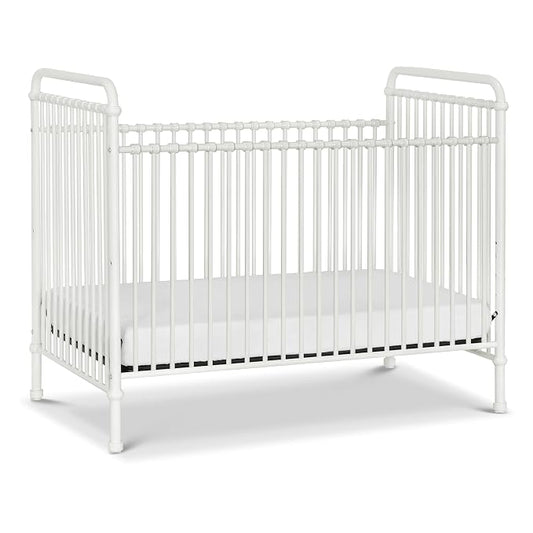 Namesake Abigail 3-in-1 Convertible Metal Crib in Washed White, Greenguard Gold Certified | GREENGUARD Gold Certified, Converts to Toddler Bed & Daybed, 4 Adjustable Mattress Heights, Conversion Kits Sold Separately