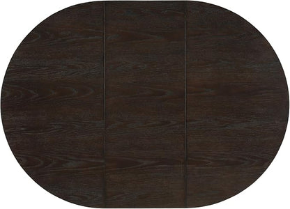 LUMISOL Round Dining Table for 4-6 People, 41"-57" Extendable Kitchen Table with 16" Removable Leaf for Small Places, Kitchen, Dining Room, Espresso