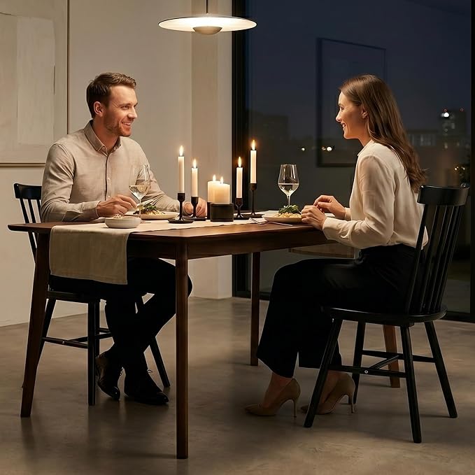 AreShark Windsor Dining Chairs, Farmhouse Wooden Dining Room Chairs, Solid Wood Kitchen Chairs with Spindle Back Set of 2, Black