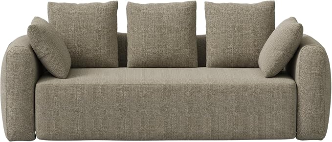Curved Modern Couch Sofa,Boneless Couch， Modern 3 Seater Cloud Couch,Deep Seat