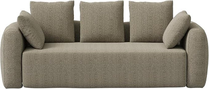 Curved Modern Couch Sofa,Boneless Couch， Modern 3 Seater Cloud Couch,Deep Seat