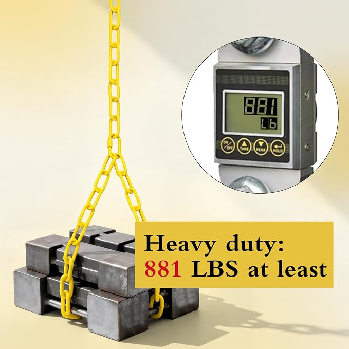 Heavy Duty Porch Swing Hanging Chain Kit (2 Pack) 1500 Lbs Capacity, Up to 7.1ft Length- Rustproof Zinc-Plated, 4 Quick Links & 2 Y-Chain Assemblies, Indoor/Outdoor Hanging Hardware(Yellow)