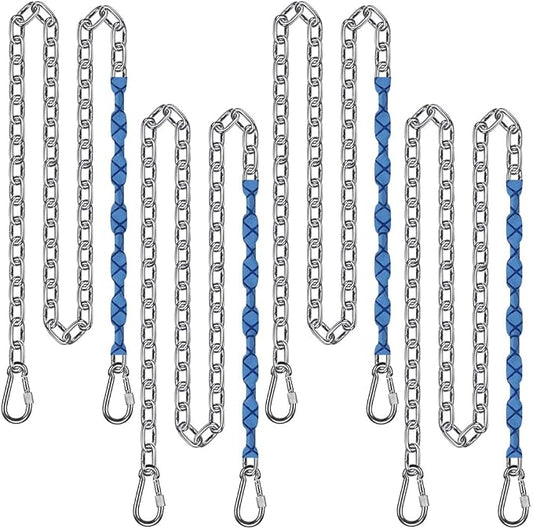BeneLabel 4Pcs 85" Swing Chain Stainless Steel Hanging Chains with Quick Connect Hooks 1000 lbs Capacity Porch Swing Chains for Hammock Chairs, Heavy Bags, Hanging Chair Chains with Handle Grip Sleeve