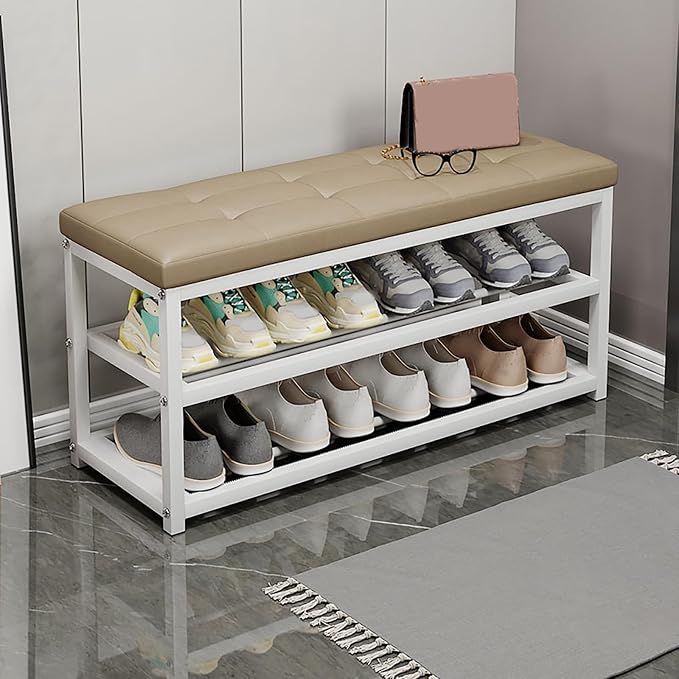 Stylish Wooden Shoe Rack & Modern Changing Stool SpaceSaving Design for Hallway & Living Room Versatile Wardrobe Organizer Functional & Chic Storage Solution