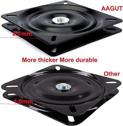 AAGUT 6.25" Bar Stool Swivel Plate Replacement, Heavy Duty Square Swivel Mechanism for Recliner Chair or Furniture,Ball Bearing Swivel Boat Seat Base Turntable