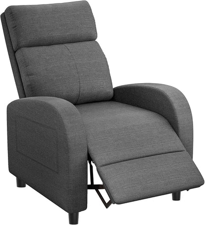 Homall Recliner Chair, Recliner Sofa for Adults, Recliners Home Theater Seating with Lumbar Support, Reclining Sofa Chair for Living Room (Fabric, Grey)