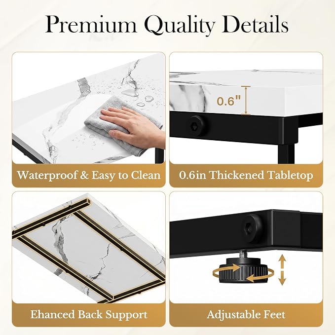 SUPER DEAL Nesting Tables Set of 3, Industrial C Shaped End Table Stackable Coffee Table Heavy Duty Metal Frame for Small Space, Living Room, Bedroom, Side Table Tray for Laptop Snack, White