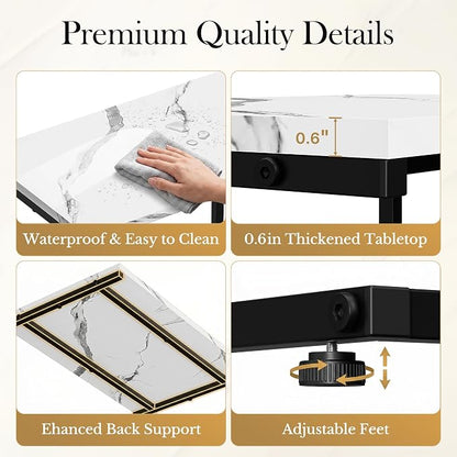 SUPER DEAL Nesting Tables Set of 3, Industrial C Shaped End Table Stackable Coffee Table Heavy Duty Metal Frame for Small Space, Living Room, Bedroom, Side Table Tray for Laptop Snack, White