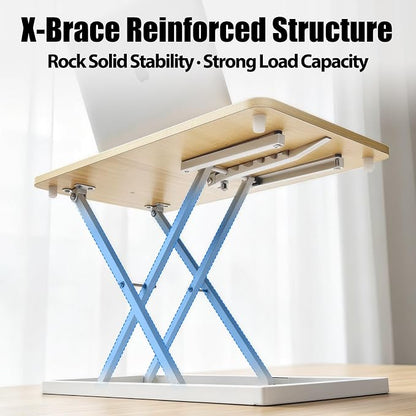 Omhuzsyo 24 in Height Adjustable Standing Desk Converter Stand Up Riser | Suitable for Use in Laptop and Single Monitor,Ergonomic Sit Stand Workstations for Home Office,Keyboard Stand for Desktop