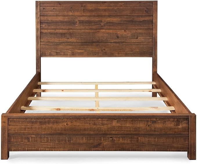 Grain Wood Furniture Montauk Solid Wood Bed, King Size, Rustic Walnut
