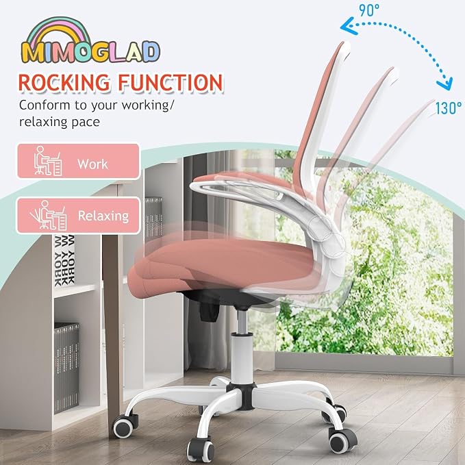 Mimoglad Home Office Chair, High Back Desk Chair, Ergonomic Mesh Computer Chair with Adjustable Lumbar Support and Thickened Seat Cushion