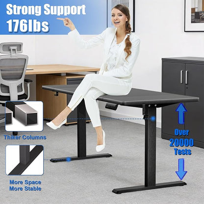 Standing Desk with Splice Board Adjustable Height- 63 inch Mobile Stand up Desk with Wheels, Portable Sit Stand Desks Electric with Lockable Casters