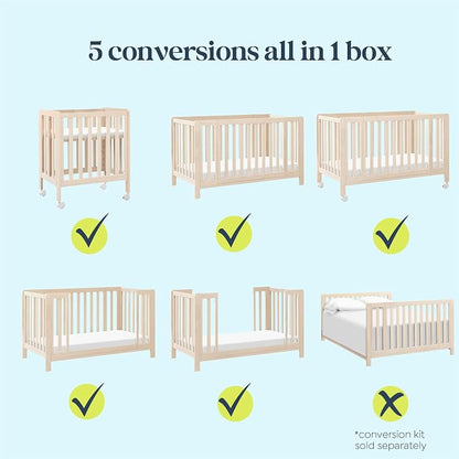 Carter's by Davinci Colby Grow 6-in-1 Convertible Crib - Color Name | GREENGUARD Gold Certified, Converts from a Portable Bassinet to a Full-Size Crib w/ wheels, Daybed, Junior Bed, Full-Size Bed